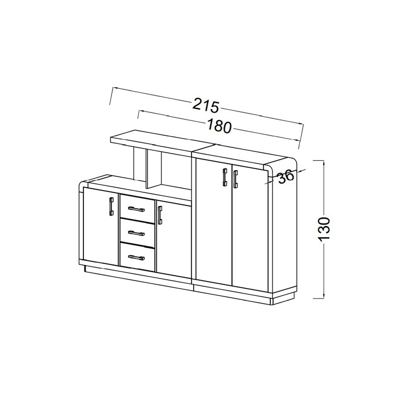 کنسول اداری سینما چوب مدل بن‌سای - Thumbnail 1